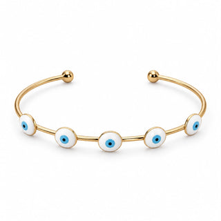 White Evil Eye Cuff