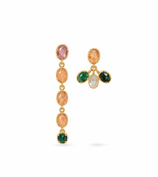 Sunset Gem Asymmetrical Earrings