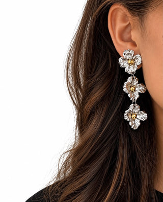 Floral Drop Silver