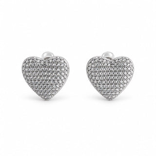 Silver Amour Pavé Earrings