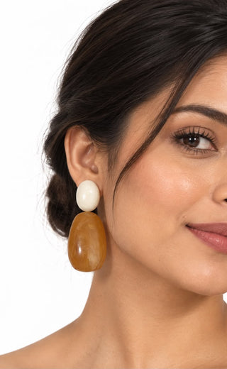 Caramel Ivory Drop Earrings