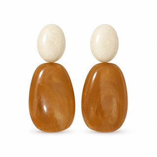 Caramel Ivory Drop Earrings